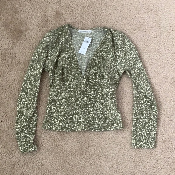Abercrombie & Fitch Long-Sleeve Deep-V Top - Picture 2 of 4